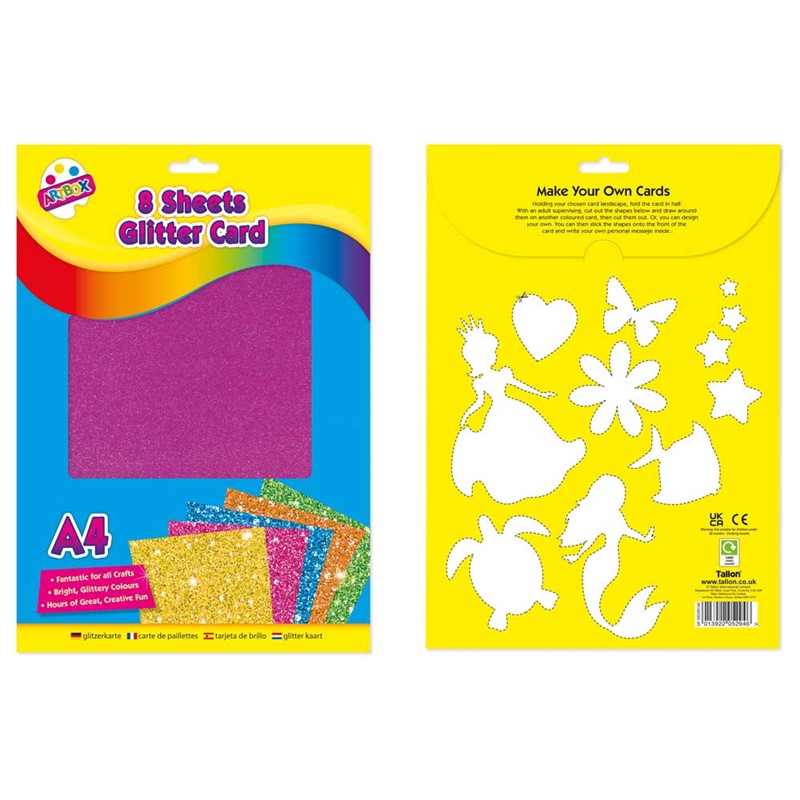 ART 8 Sheets A4 Glitter Card