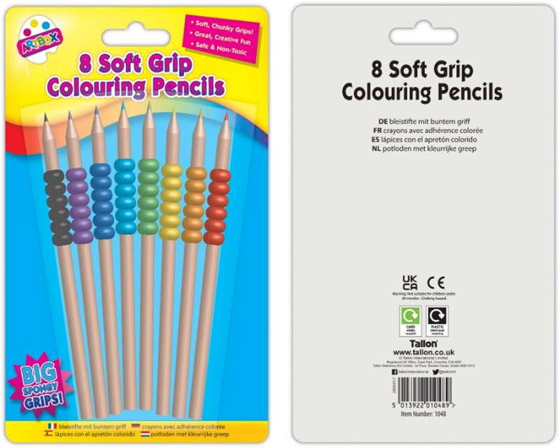 8 Soft Grip Colouring Pencils
