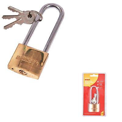 AMTECH 38mm LONG SHACKLE PADLOCK BRASS
