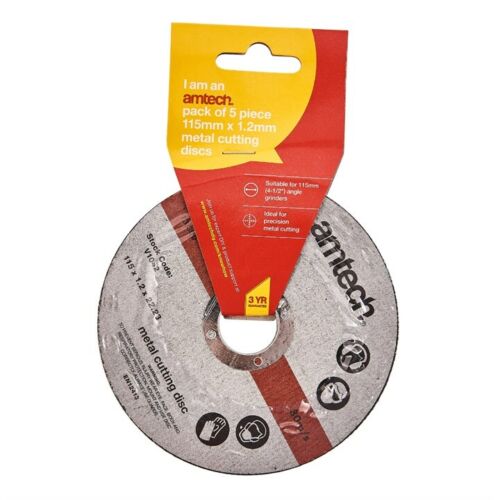 DISQUES À TRONÇONNER LE MÉTAL AMTECH 5 PIÈCES 1,2 MM X 115 MM