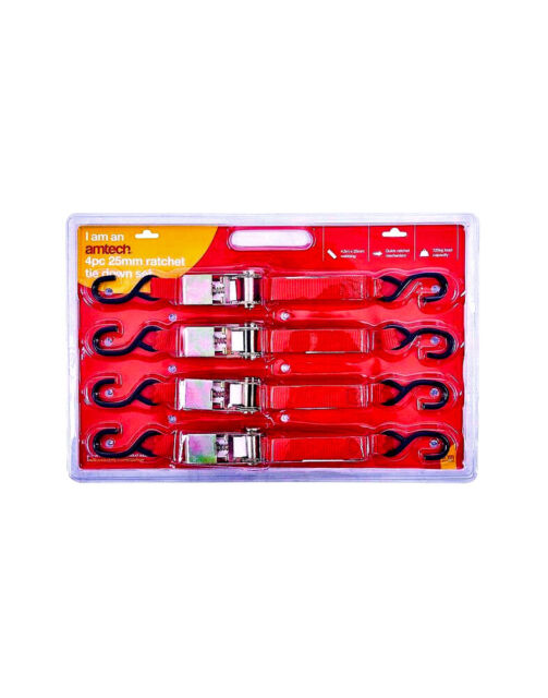 AMTECH JEU DE SANGLES À CLIQUET 4 PIÈCES