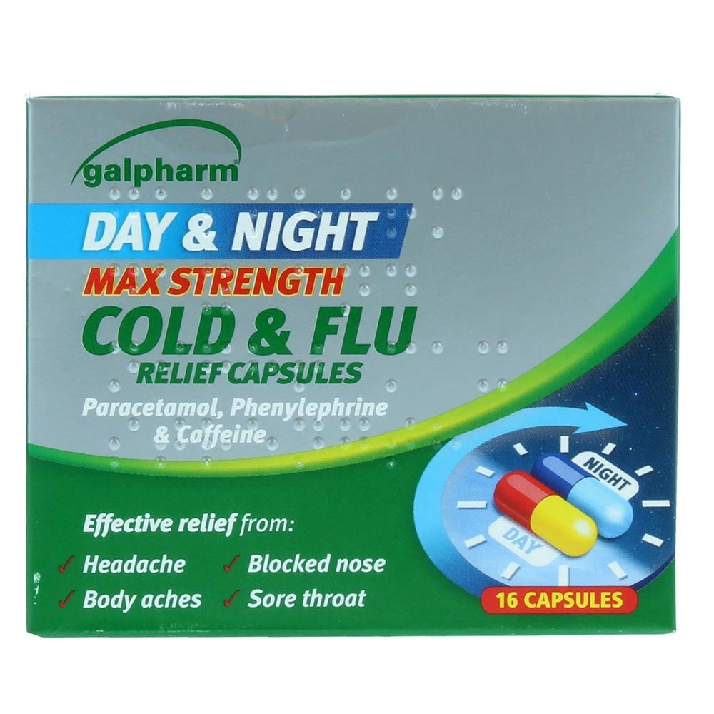 Galpharm Max Strength Cold & Flu Caps 16's SA414H9