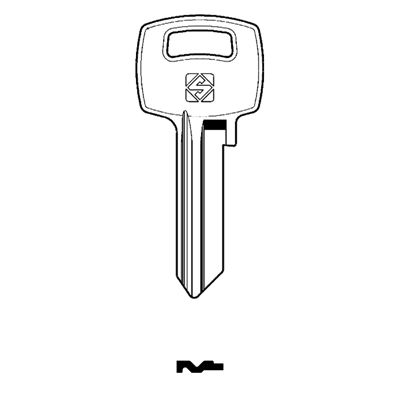 Silca ADT1 Cylinder Key Blank for Adams Rite