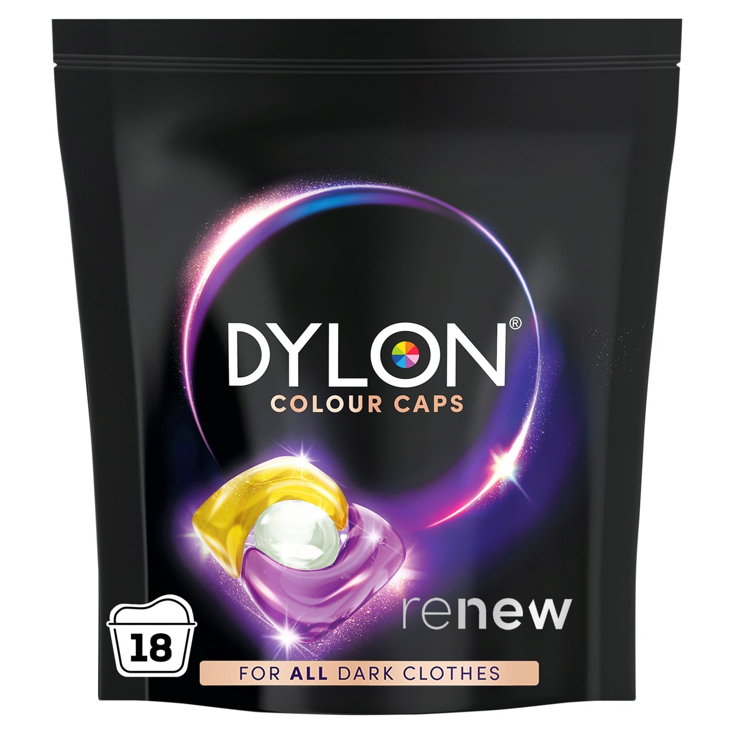 LESSIVE DYLON COULEURS FONCÉES CAPSULES 18 lavages Renouveler