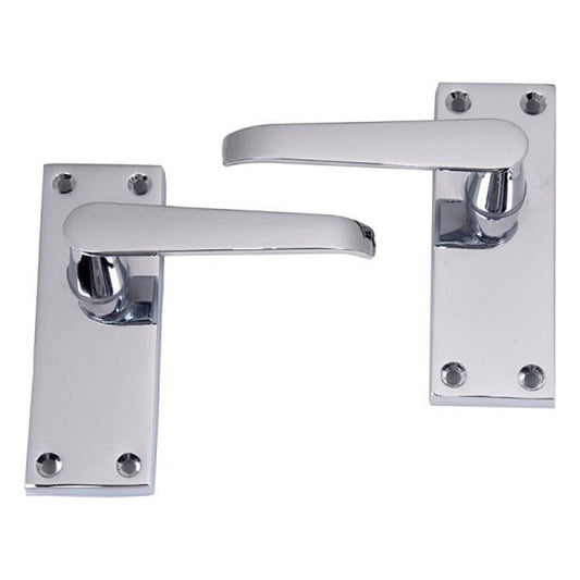 Victorian Latch Handle Set, Chrome Plated, 113mm (4.1/2")