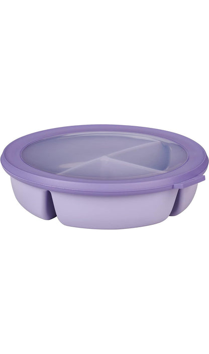 Bento bowl 3-compartment multibowl round Cirqula – Airtight food storage container – Separated food storage – Meal prep containers & food containers