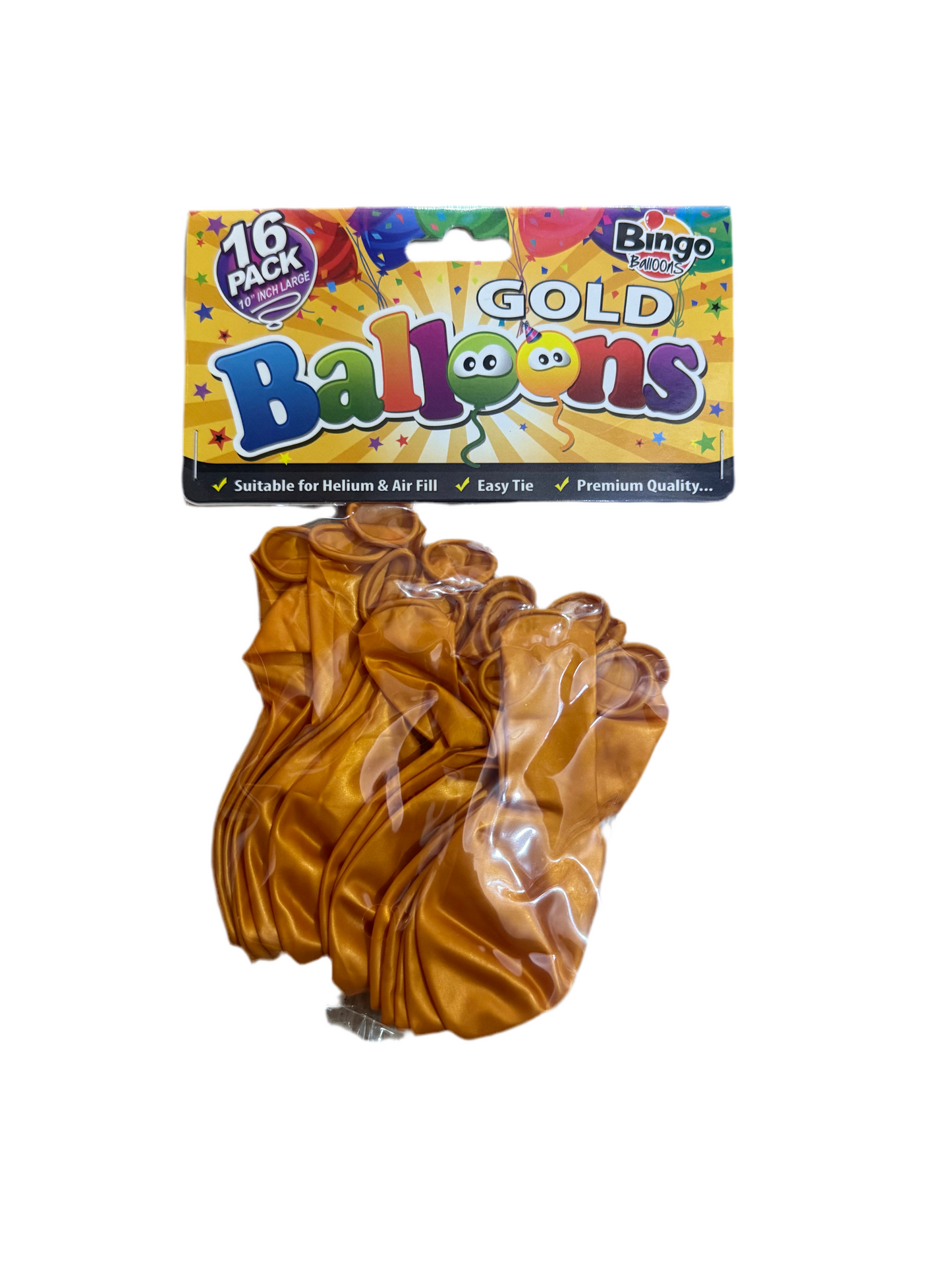 BINGO GOLD BALLOONS 16pack