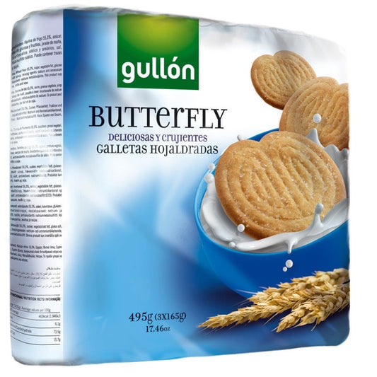 GULLON BUTTERFLY BISCUIT TRIPLE PACK 495G