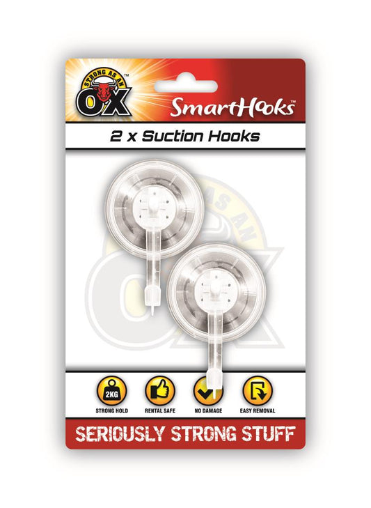 Smart Window Suction Hooks - Set of 2 | Versatile and Sturdy Hold for Hanging Decorations,