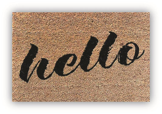 Coir Hello Welcome Mat - 40 x 60cm | Stylish Entryway Greeting Mat for Home Decor