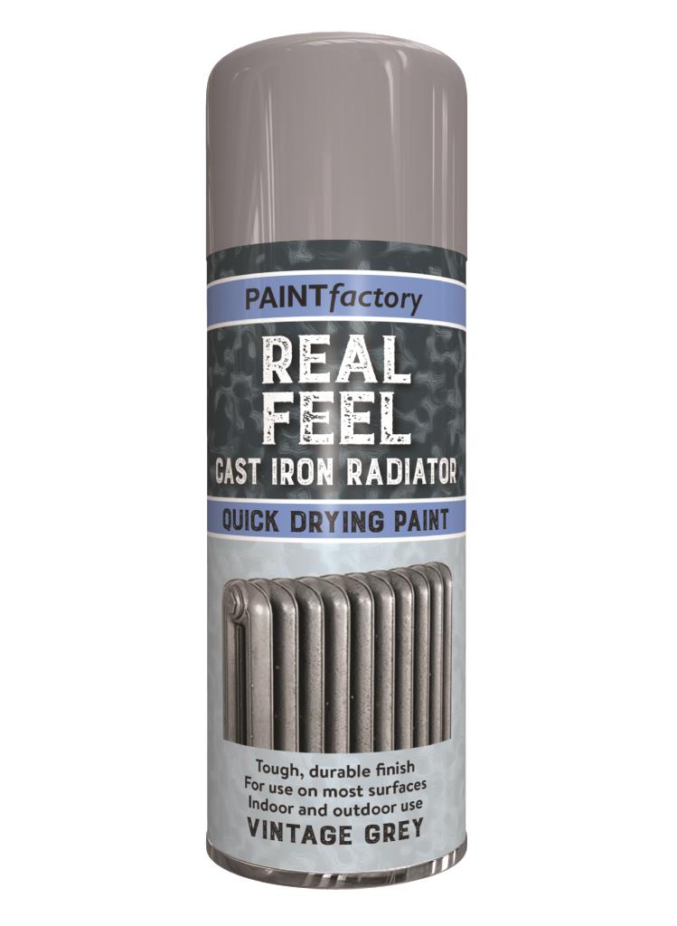 PF Cast Iron Effect Radiator Grey Spray 400ml 12/1 - Instantly Transform Your Radiator with a Stylish Finish