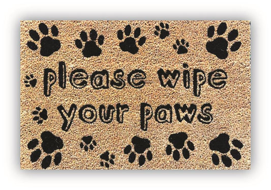 Coir Please Wipe Your Paws - Large 60x Doormat for a Warm Welcome and Clean Floors