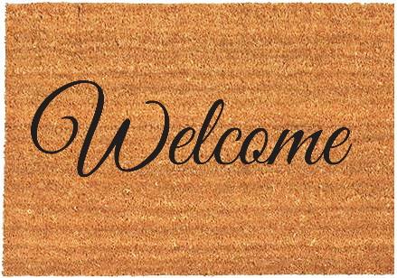 Classic Coir Welcome Mat - Elegant 60 x 40cm Entryway Rug for Stylish Greetings