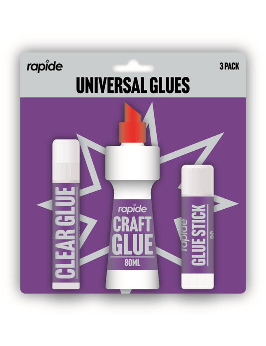 Universal Glue Set - 3PC Multipurpose Adhesive Kit for Home, Office, and DIY Projects