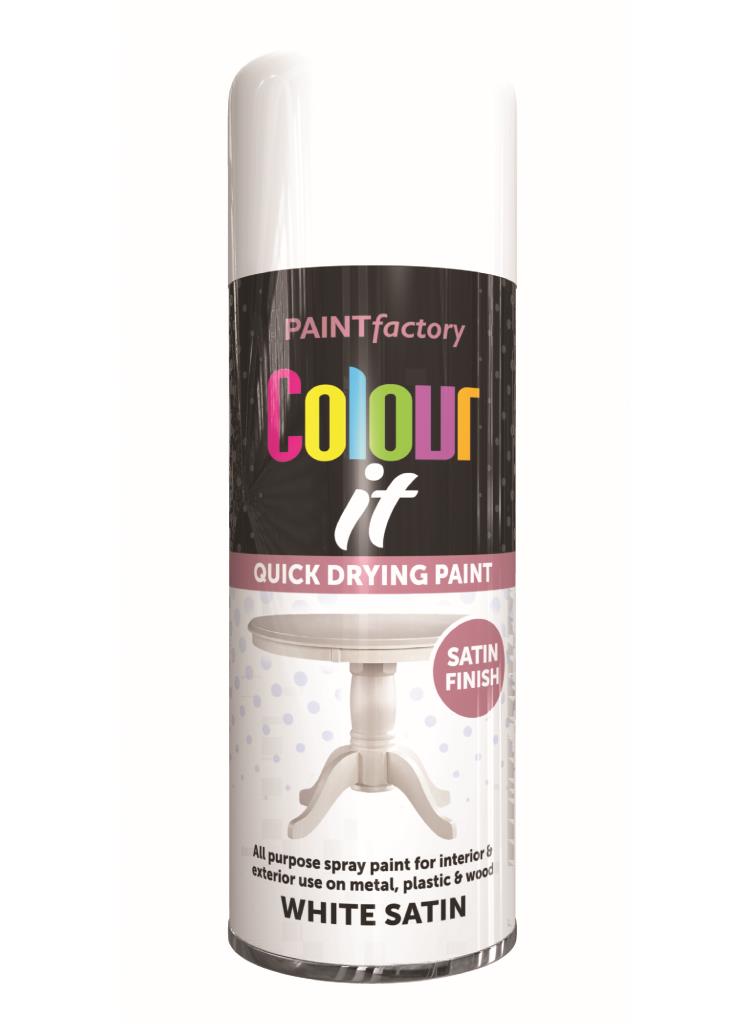 COLOUR IT - Premium White Satin Spray Paint (400ml) for DIY and Home Improvement