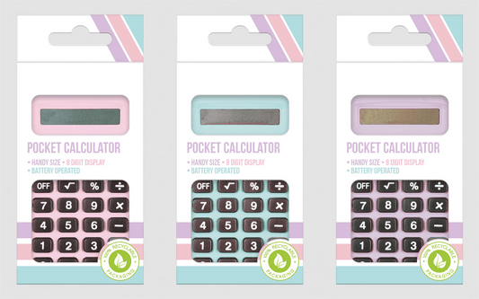 PASTEL COLOUR ASSORTED POCKET CALCULATOR