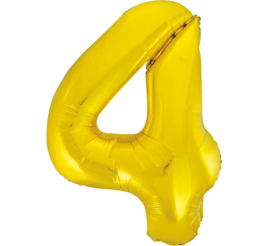 34in CLASSIC GOLD NUMBER 4 FOIL BALLOON