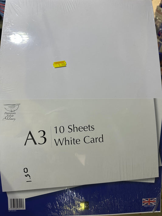A3 WHITE CARD 10 sheets