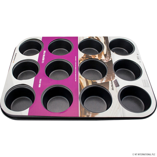 12 Cup Heavy Duty Non-Stick Muffin Tray - High-Quality Bakeware for Perfectly Baked Muffins