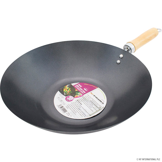 Wok anti-adhésif 30 x 9 cm – Manche en bois pour une cuisson de précision