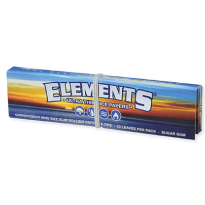 Elements Connoisseur Rice Smoking King Size Slim Papers Tips Roach