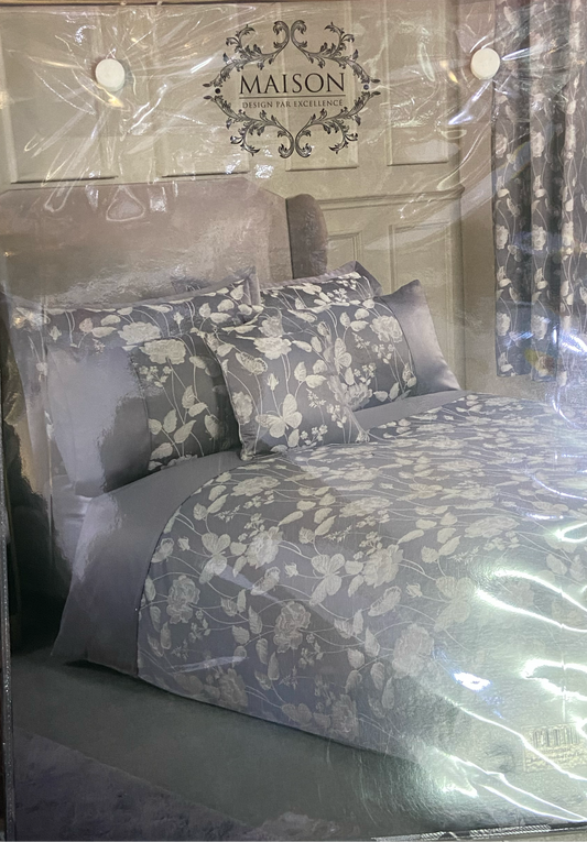 PARURE DE LIT HOUSSE DE COUETTE MAISON BUTTERFLY MEADOW SIMPLE ARGENT