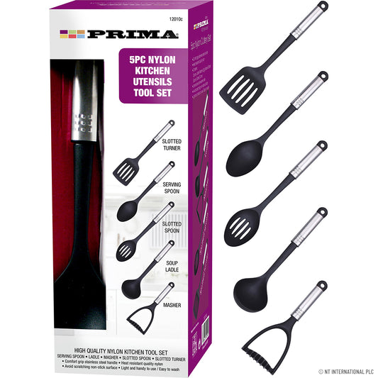 5pc Nylon Utensil/Cutlery Tool Set - Essential Cooking Tools for Precision and Durability
