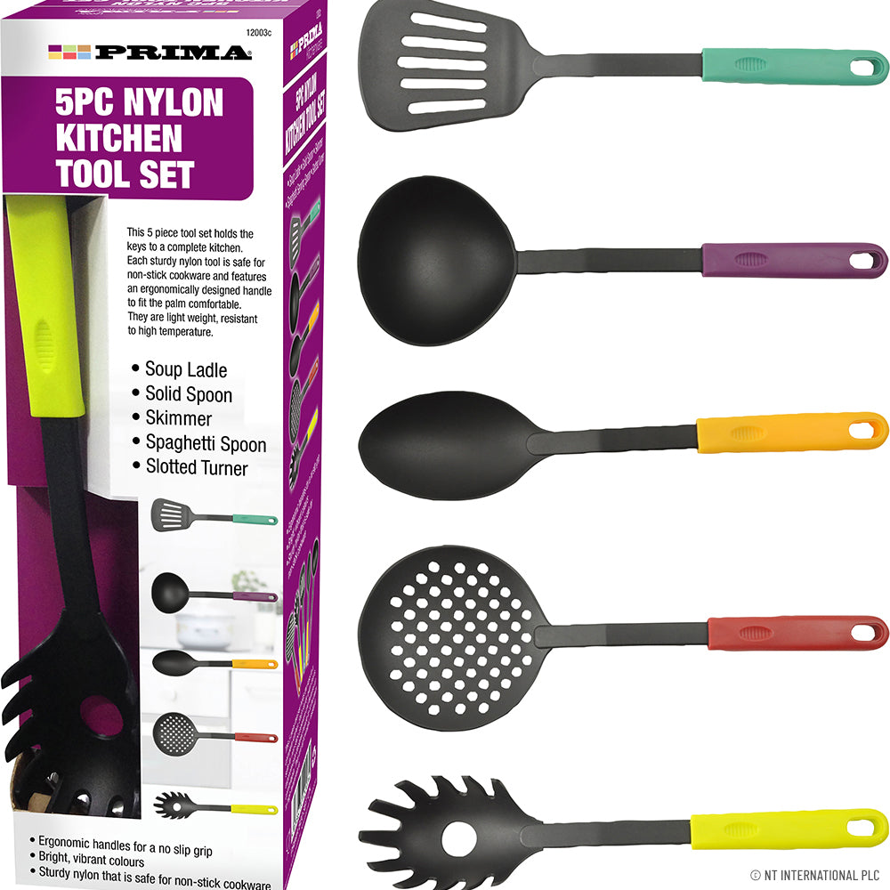 Ensemble de 5 ustensiles de cuisine en nylon - Essentiels pour chaque chef à domicile