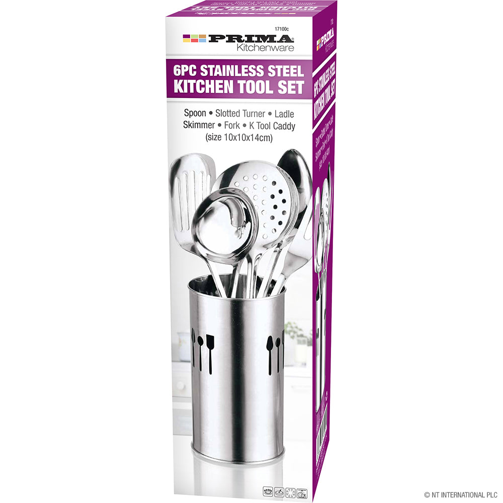 Lot de 6 ustensiles de cuisine en acier inoxydable