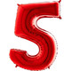 Giant No 5 Red Helium Foil Balloon L40in