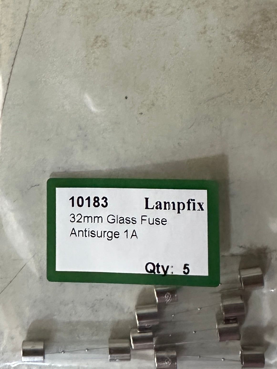 Fusible en verre 32 mm antisurtension 1A