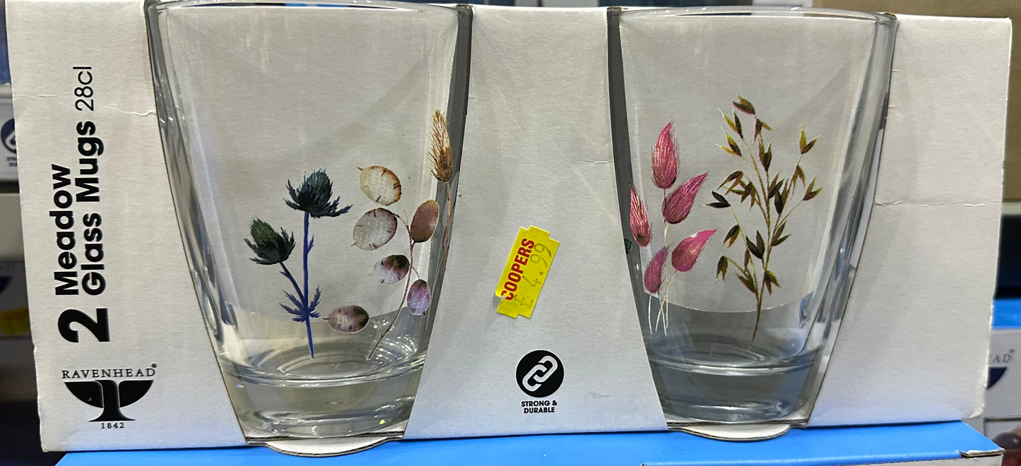 Meadow Glass Mugs 2PK