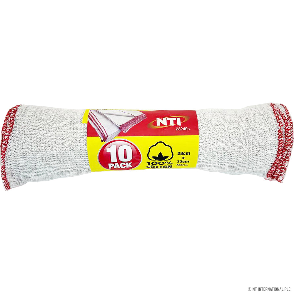 Lot de 10 chiffons de cuisine - Blanc, 23 cm x 28 cm - Essentiels de nettoyage de cuisine