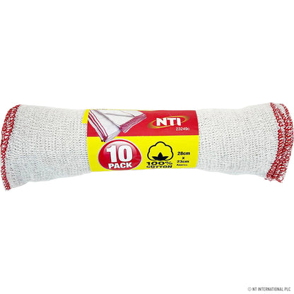 Lot de 10 chiffons de cuisine - Blanc, 23 cm x 28 cm - Essentiels de nettoyage de cuisine