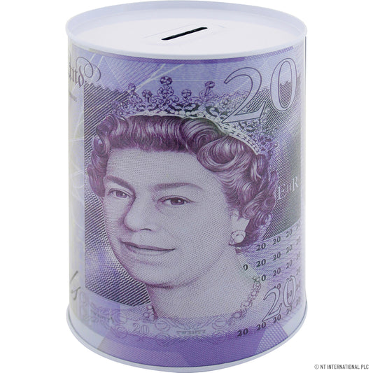 X Large Money Tin 20 x 30cm (Note Design) Today!