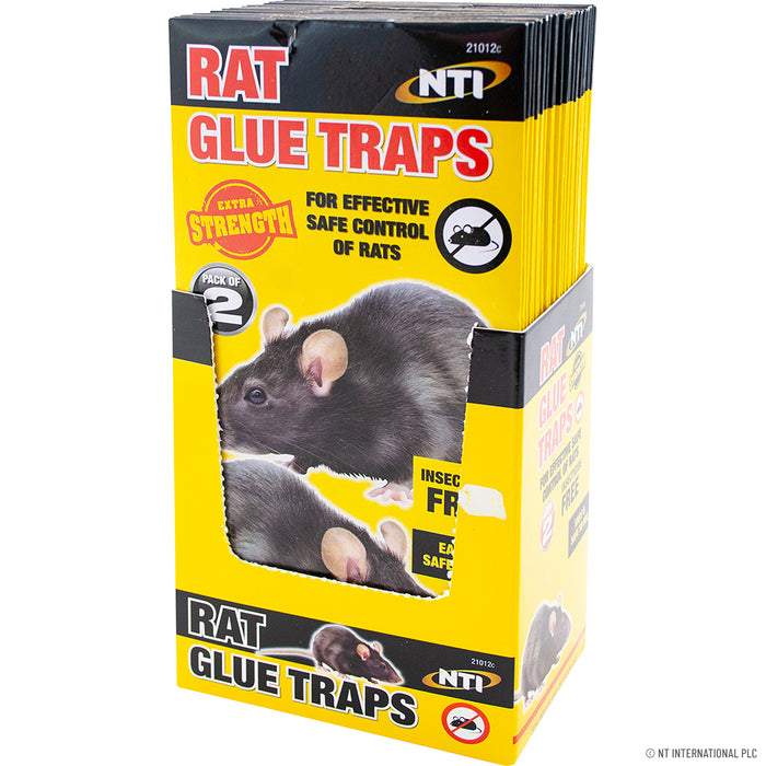 2pk Rat Glue Traps - Display Box Effective Rodent Control