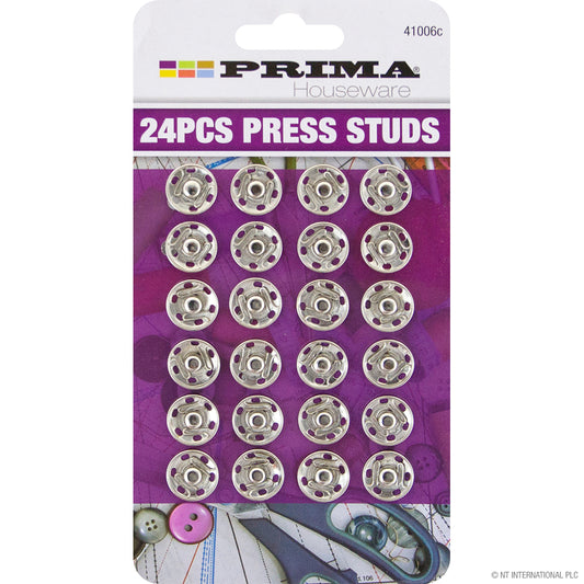 Convenient Pack of 24 Press Studs - Perfect for Sewing Projects