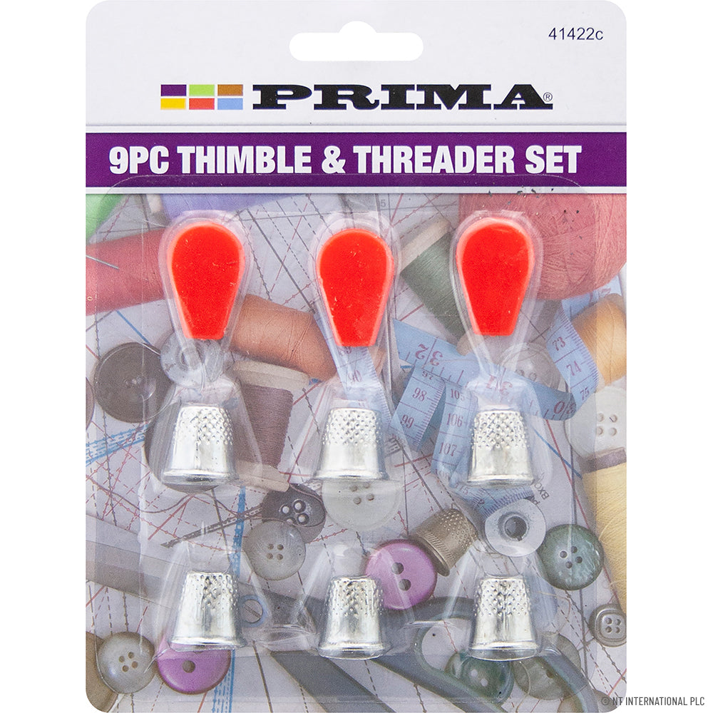 9PC Thimble & Threader Set for Sewing Essential Tools for Crafting