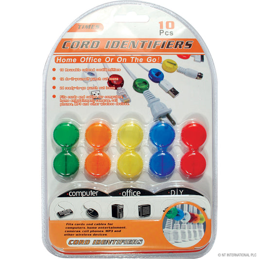 10pc Cord Identifiers in Assorted Colors