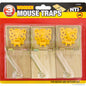 3pc Wooden Mouse Traps on Card Reliable Pest Control Solution