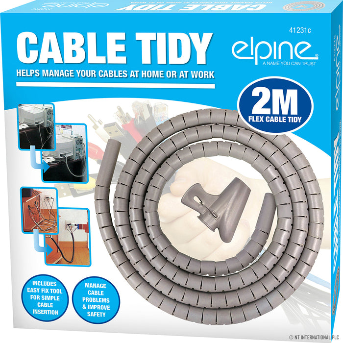 Workspace Organized 2m Cable Tidy Kit - Boxed