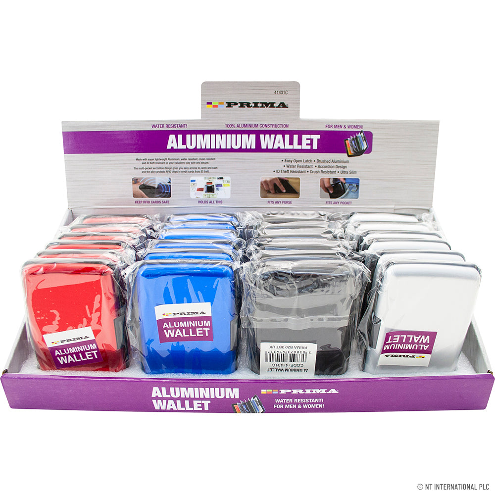 Étui portefeuille élégant en aluminium pour cartes de crédit - Disponible en 4 couleurs vives