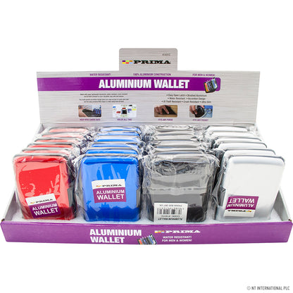 Étui portefeuille élégant en aluminium pour cartes de crédit - Disponible en 4 couleurs vives