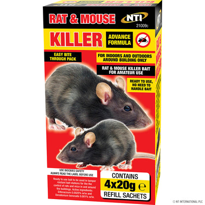 Effective Rat & Mouse Killer - 4 x 20g Display Box