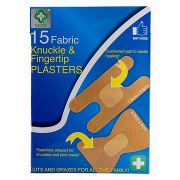 15 FABRIC KNUCKLE & FINGER PLASTERS