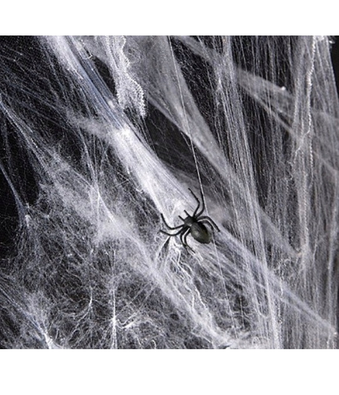 Artificial White Spider Web Decoration Halloween Ornament Net + 2 Spiders 60g