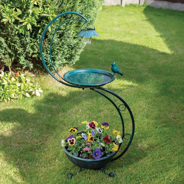 Solar Bird Bath With Planter