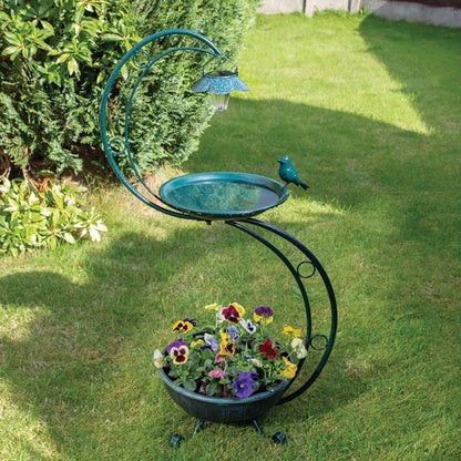 Solar Bird Bath With Planter