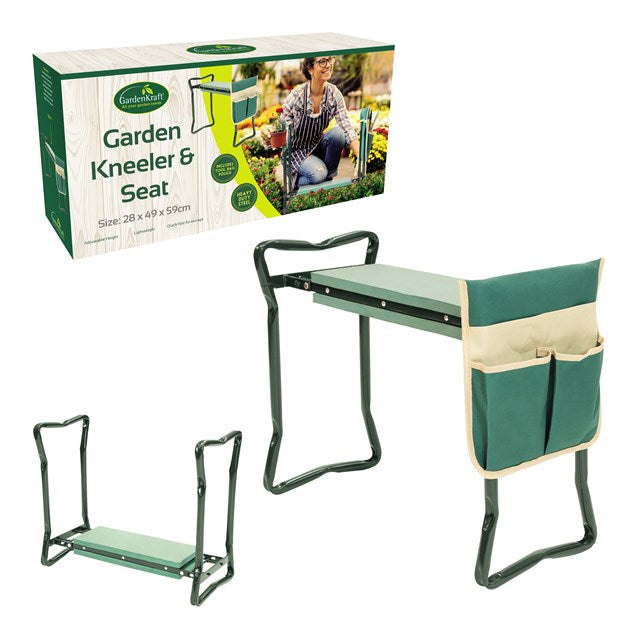 Folding Portable Garden Kneeler With Tool Bag