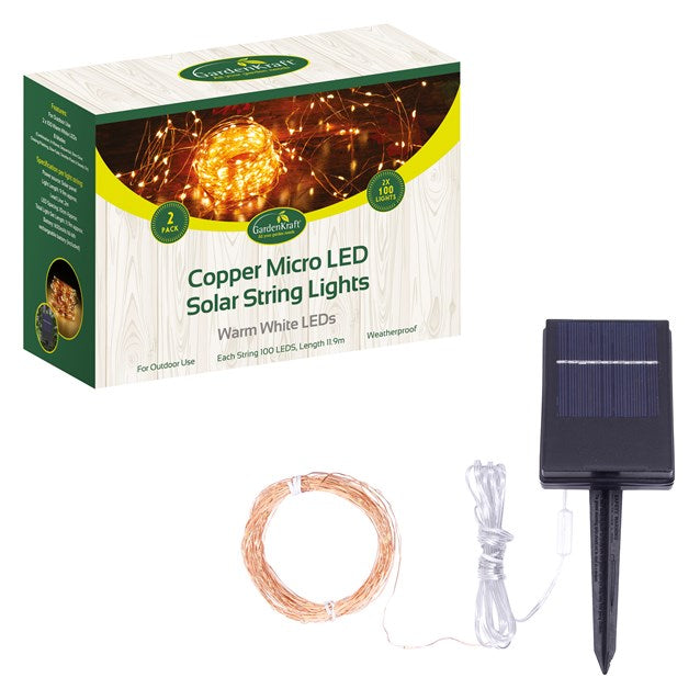 2pk 100 Micro Solar LED String Light-Warm White